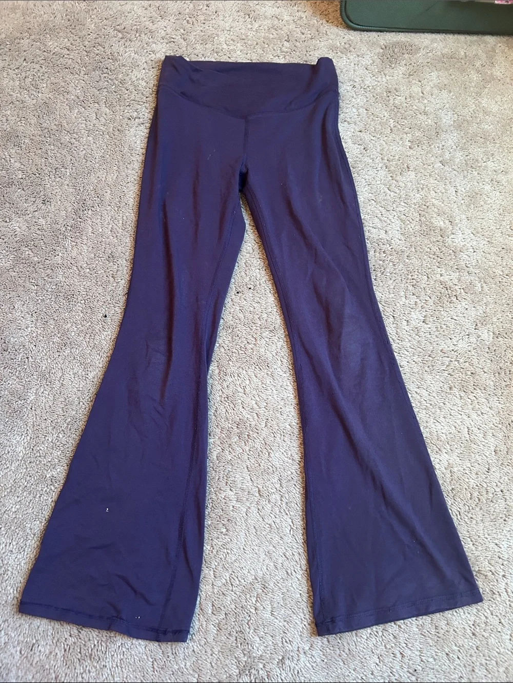 purple flare leggings girls